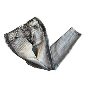 Kensie Jeans Womens Size 2/26 Gray Acid Wash Skinny Denim Whiskered Stretch